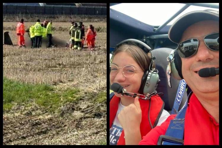 Le vittime, il pilota Massimiliano Monticone con la figlia. Foto da Facebook