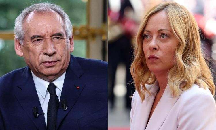 Francois Bayrou  (Afp) e Giorgia Meloni (Ipa)