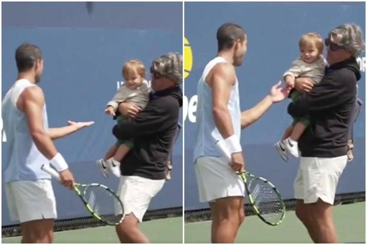 Us Open, Alcaraz stringe la mano a... baby Musetti