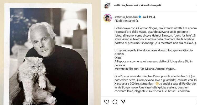 Armani, Benedusi: "Era come fotografare Dio, con lui finisce un mondo"