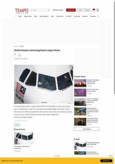 Indonesia: Semarang Airport reopens with first international flight to Kuala Lumpur