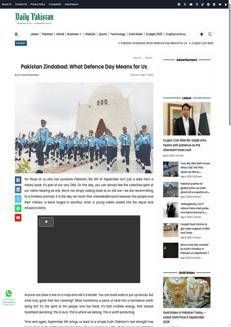 Pakistan: September 6th Celebration and the Bond Between People and Military