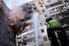 L'ultimo attacco russo su Kiev - (Afp)