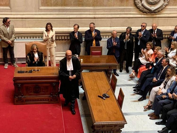 L'insediamento del nuovo primo presidente della Cassazione, Pasquale D'Ascola (Foto Adnkronos)