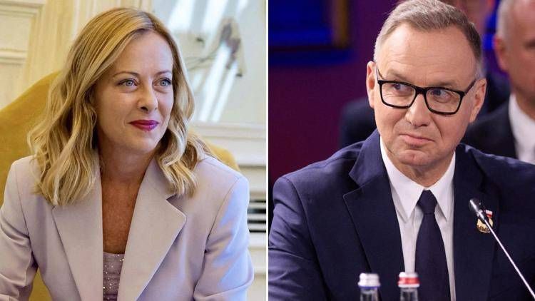 Giorgia Meloni e Andrzej Duda 