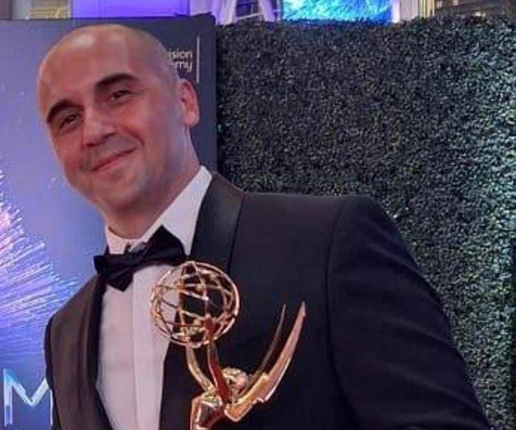 Paolo D'Arco con il premio Emmy
