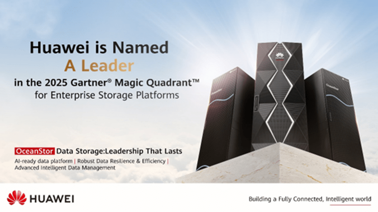 Huawei named a Leader in the Gartner® Magic QuadrantTM for Enterprise Storage Platforms, 2025