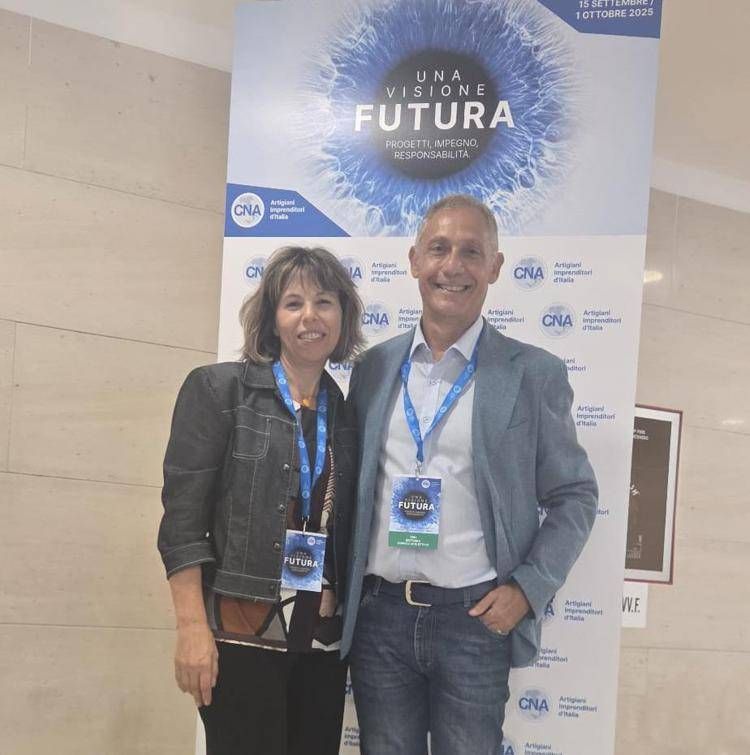 Antonella Grasso Responsabile Nazionale CNA Editoria e Costantino Di Nicolò Presidente Nazionale