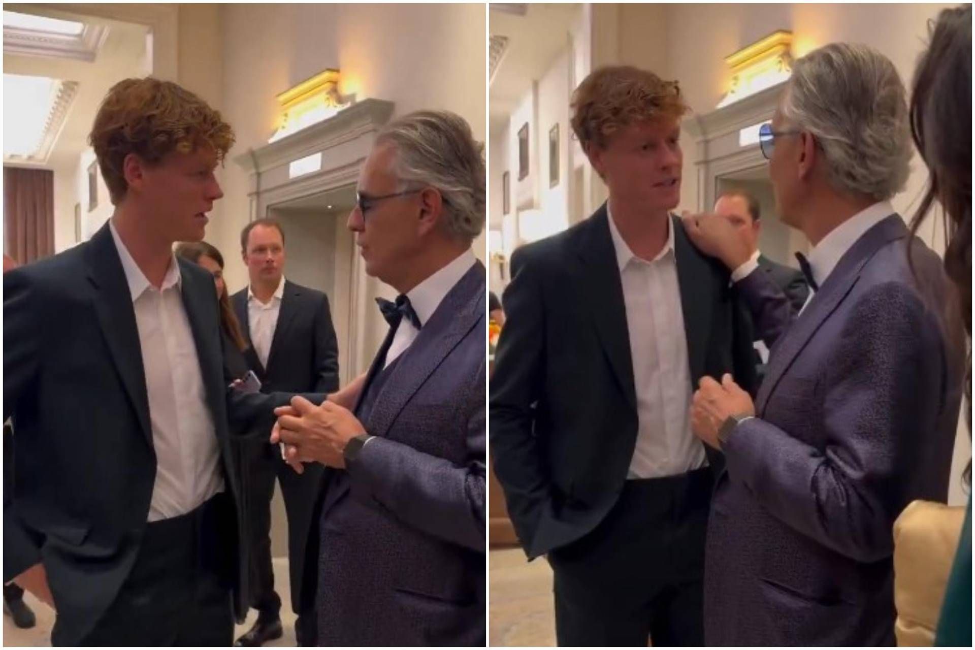 Sinner presenta la sua Fondazione e incontra... Bocelli