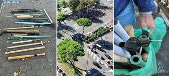 Derby Lazio-Roma, Olimpico blindato: sequestrate mazze e aste con viti e la