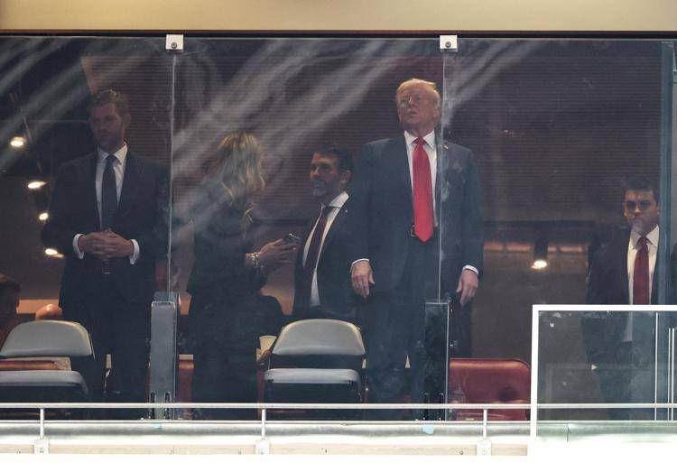 Donald Trump ai funerali di Charlie Kirk (Afp)