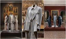Alcuni capi della mostra 'Giorgio Armani - Milano, per amore' alla Pinacoteca di Brera