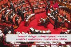 Salario minimo, ok del Senato alla legge delega