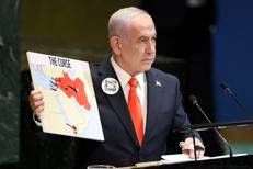 Benjamin Netanyahu all'Onu (Afp)