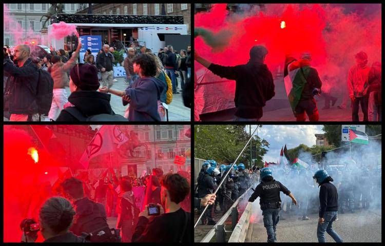 Gli scontri (Foto Adnkronos)