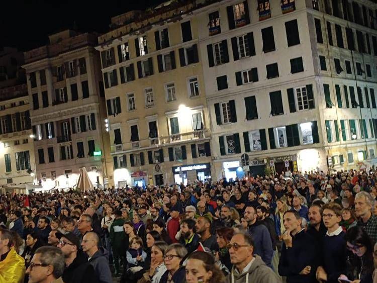 La fiaccolata pro Gaza, foto Adnkronos