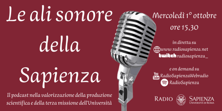 Mercoledì 1° ottobre “Le ali sonore della Sapienza”, evento radiofonico per il Festival del Podcasting