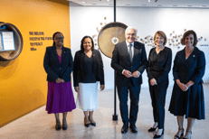 Il presidente tedesco Frank-Walter Steinmeier durante la visita al Pam