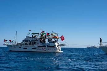 Una delle imbarcazioni della Global Sumud Flotilla - Afp