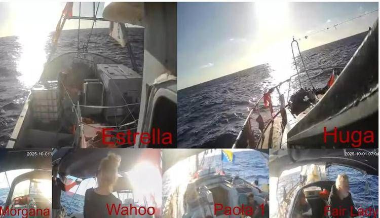 Un momento della navigazione della Flotilla