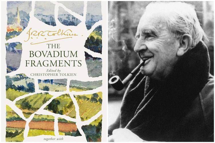 La copertina del libro e una foto di Tolkien (Ipa)