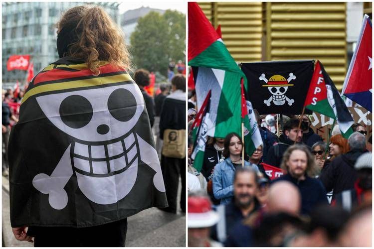 once_piece_bandiera_afp image Bandiere di Once Piece durante le proteste in Francia - Afp