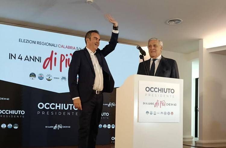 Roberto Occhiuto e Antonio Tajani al comitato elettorale