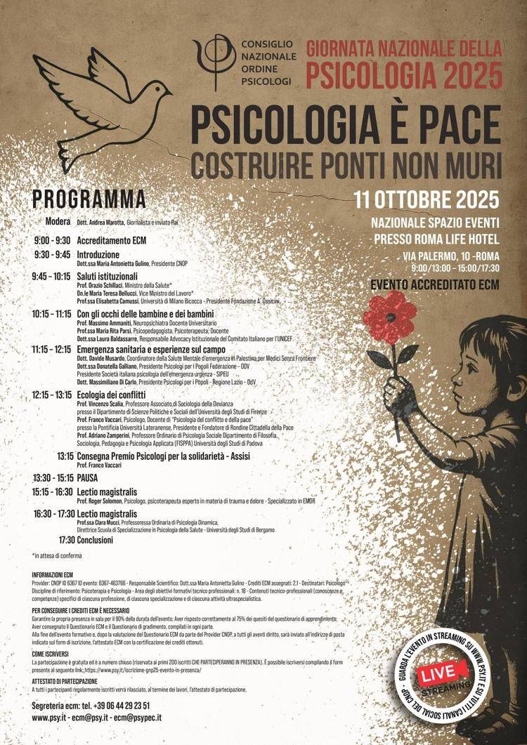 Giornata nazionale della psicologia, appello Cnop: 