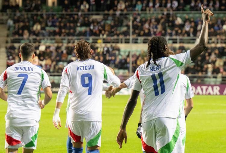 L'esultanza degli azzurri