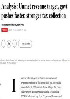 Indonesia: Il governo accelera la raccolta delle entrate e la spesa pubblica per il 2025