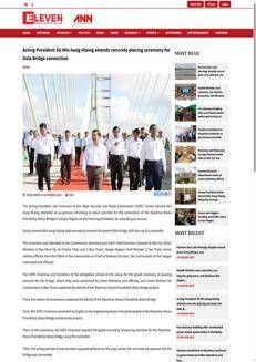 Myanmar: Construction ceremony for the Myanmar-Korea Bridge in Yangon