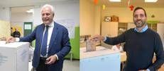I candidati alle Regionali in Toscana al seggio, a sinistra Eugenio Giani e a destra Alessandro Tomasi