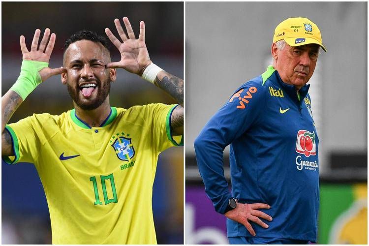 Neymar e Ancelotti - Ipa/Fotogramma