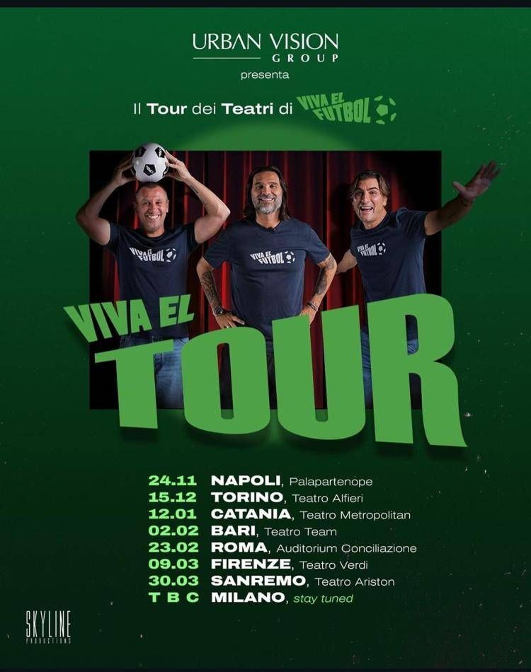 'Viva El Tour', il talk sportivo diventa spettacolo teatrale con Adani, Cassano e Ventola