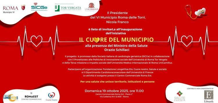 'Il cuore del VI municipio', al via progetto prevenzione cardiovascolare per over65