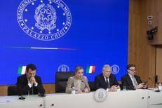 Giorgia Meloni, Matteo Salvini, Antonio Tajani e Giancarlo Giorgetti - (Ipa)