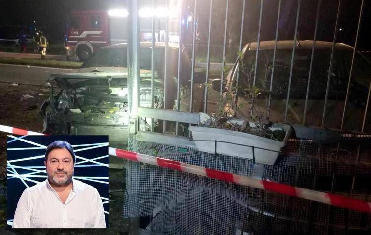 L'auto esplosa, nel riquadro Sigfrido Ranucci (Fotogramma/Ipa)