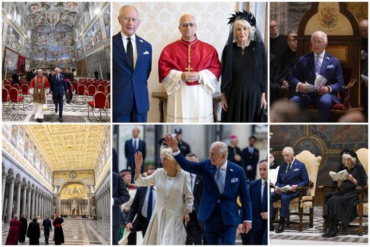 Re Carlo e la regina Camilla con Papa Leone XIV in Vaticano - Ipa