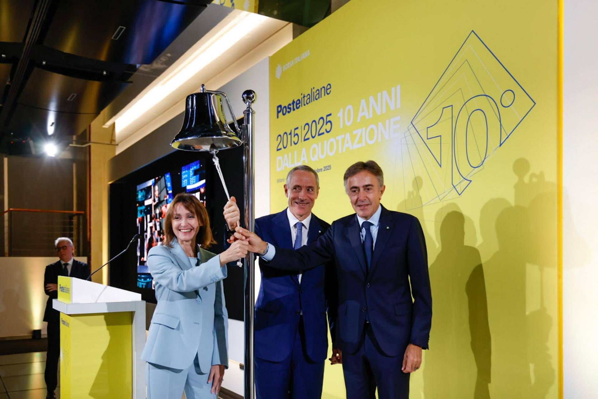 Poste celebra a Piazza Affari il decimo anno della quotazione in Borsa