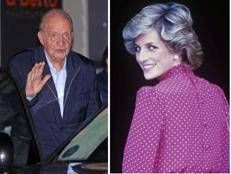 L'ex re di Spagna Juan Carlos e Diana - (Ipa)