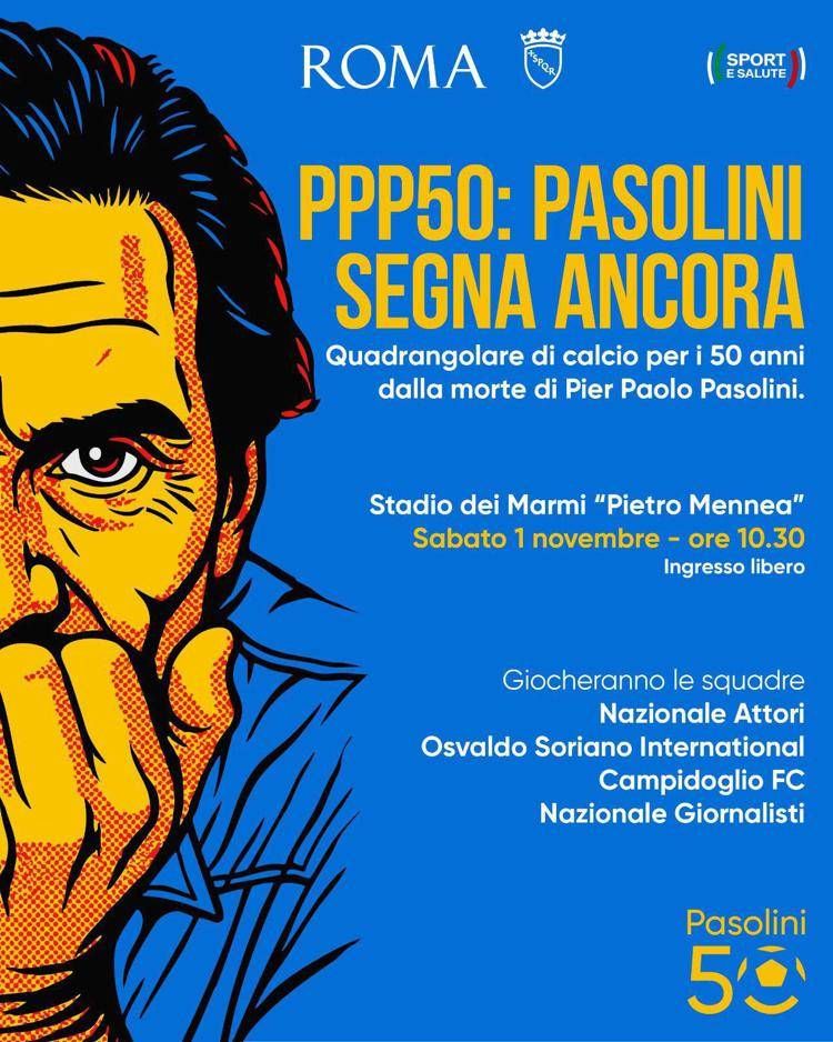 'PPP50: Pasolini segna ancora', sabato il quadrangolare di calcio a Roma