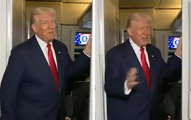 Donald Trump sull'Air Force One