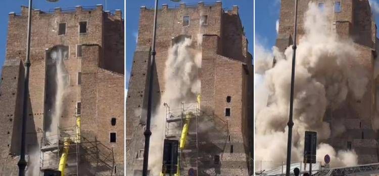 Torre dei Conti, il crollo a Roma