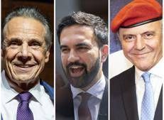 Andrew Cuomo, Zohran Mamdani e Curtis Sliwa - (Ipa)