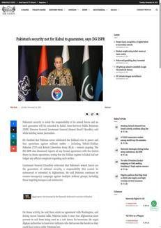 Pakistan: Le forze armate responsabili della sicurezza nazionale, nessuna garanzia estesa a Kabul