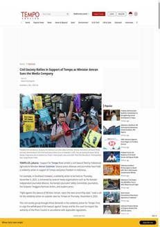 Indonesia: Solidarietà dei giornalisti contro la causa del ministro Amran contro Tempo