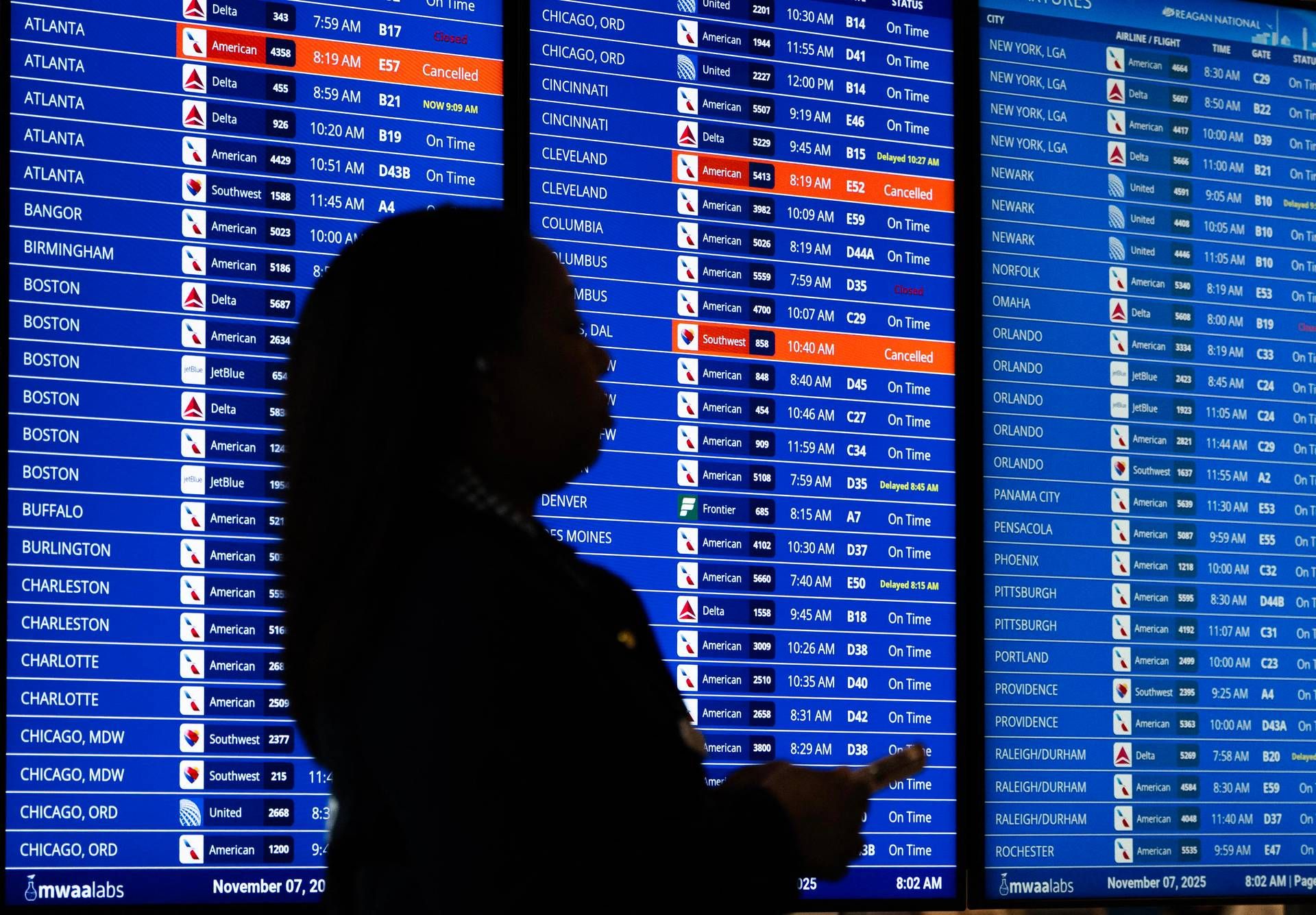 Usa, caos in 40 aeroporti per lo shutdown: oltre mille voli cancellati