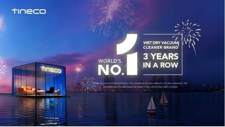 Tineco riconosciuta da Euromonitor International come il marchio n.1 al mondo di aspirapolvere domestici wet & dry per tre anni consecutivi