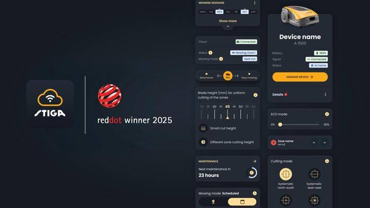 Stiga si aggiudica il prestigioso Red Dot Award 2025 con l'App STIGA.GO per lo smart gardening
