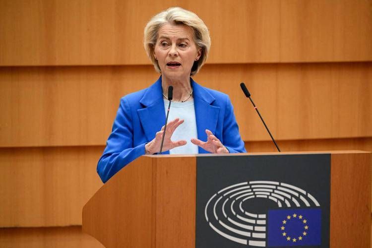 La presidente della Commissione Europea Ursula von der Leyen - (Afp)
